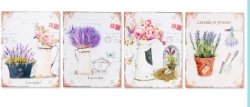 Cuadro metal 25x33 lavanda macetas 4mod