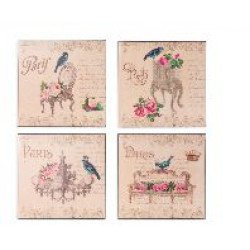 Cuadro madera 28x28x1 paris 4mod