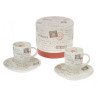 J/2 tazas c/plato writings 12