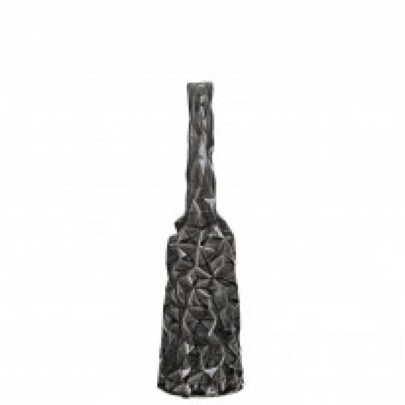 Jarrón gris cerámica decoración 12,50 x 12,50 x 44,50 cm