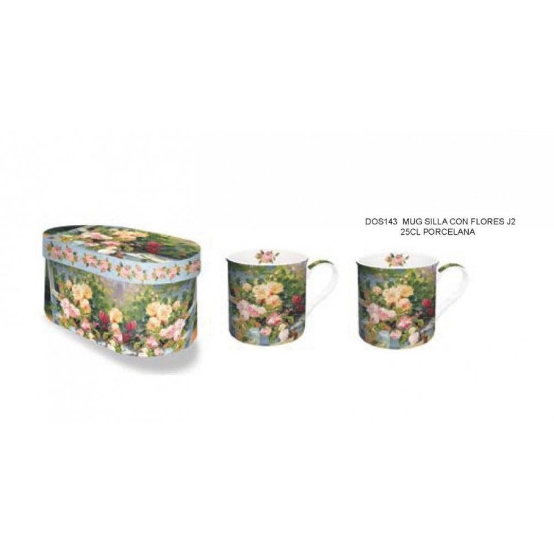 Mug silla con flores j2 25 cl