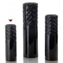 Jarrón shaft negro cerámica 8,20x 8,20 x 26,30 cm