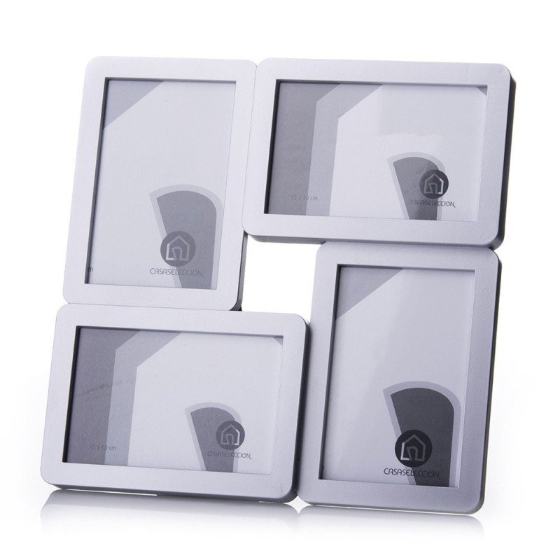 Portafotos múltiple 4 fotos plata29 x 29 x 2 cm