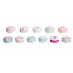 Pastillero metal 4,5x3 flores 12mod. exp.48