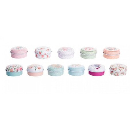 Pastillero metal 4,5x3 flores 12mod. exp.48