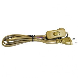 Prolongador de cable c/interruptor -dorado-