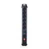 Base multiple de aluminio 6 tomas con 1.5 mt de cable y con interruptor