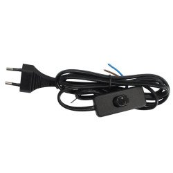 Prolongador de cable c/interruptor -negro-