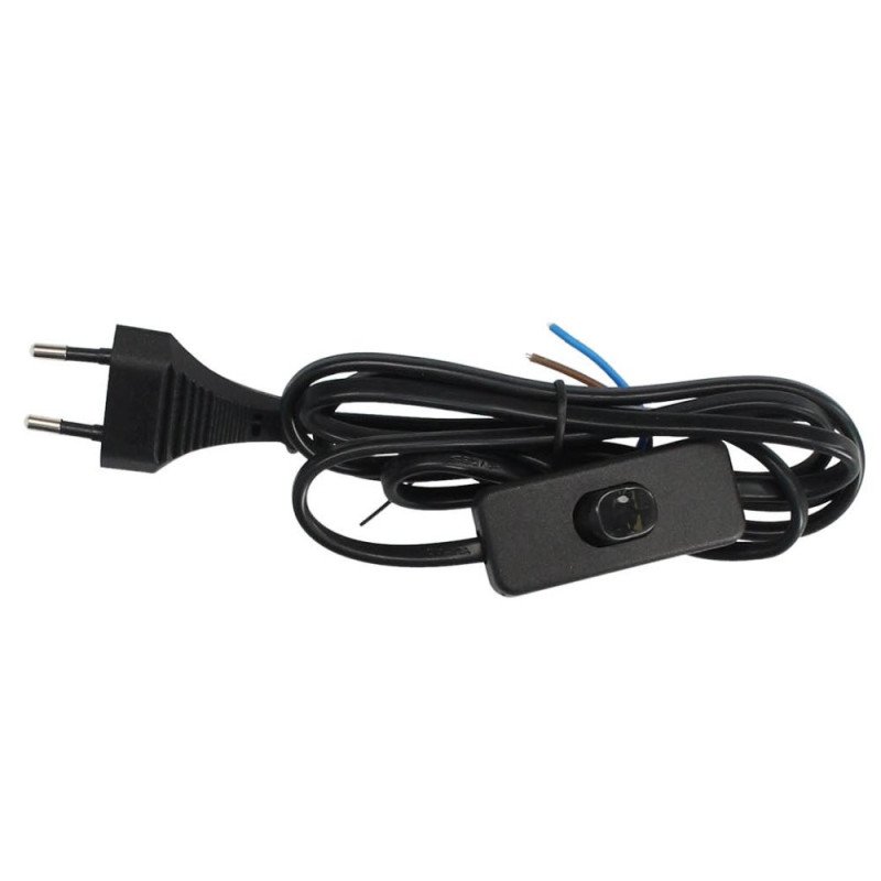 Prolongador de cable c/interruptor -negro-