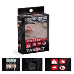 Adhesivo doble cara alta resitencia redonda 25mm diam. -6ud-