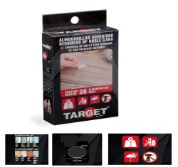 Adhesivo doble cara alta resitencia redonda 25mm diam. -6ud-