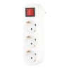 Base enchufable tres salidas c/interruptor