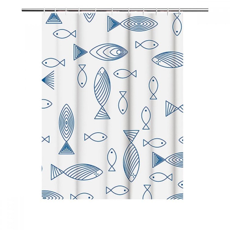 Cortina baño -180x180cm- peces