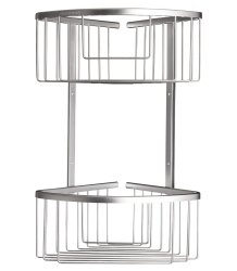 Rinconera ducha doble maxi aluminio inox c/adhesivo