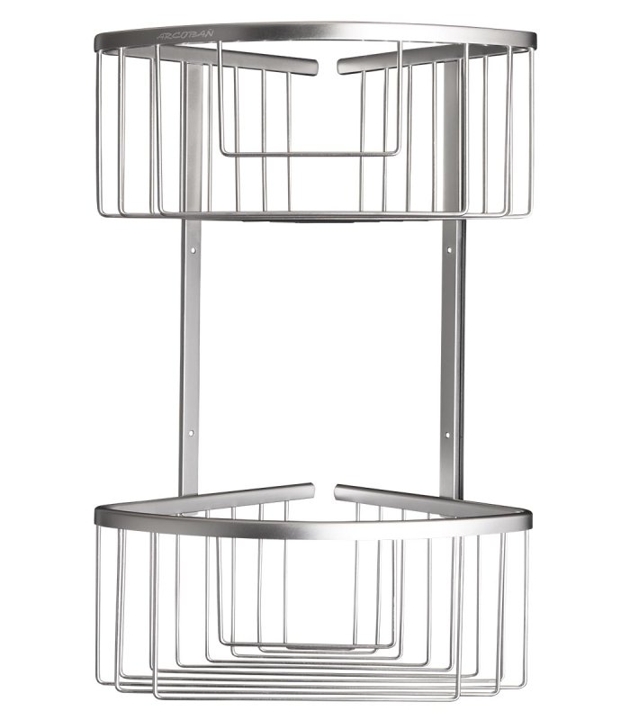 Rinconera ducha doble maxi aluminio inox c/adhesivo