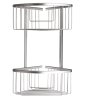 Rinconera ducha doble maxi aluminio inox c/adhesivo