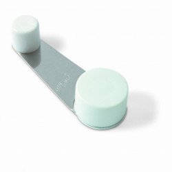 Tope para puertas adhesivo y tornillo retenedor giratorio -blanco-