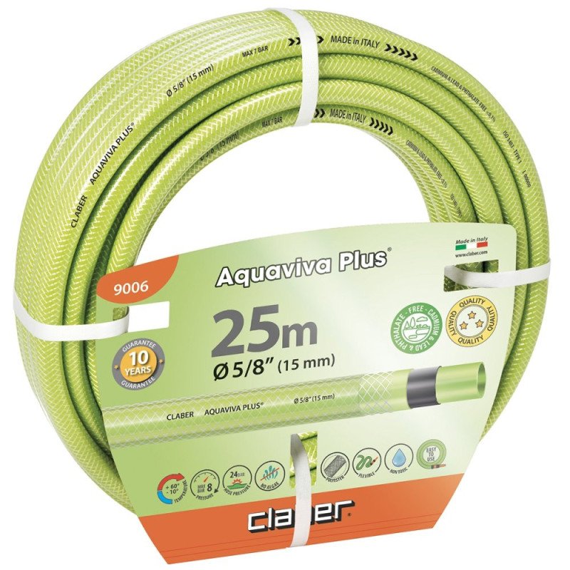 Manguera aquaviva plus 25m ø5/8 -15mm- 3 capas antitorsion