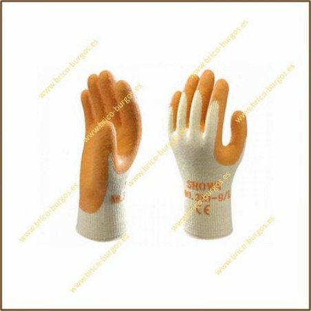 Guante caucho naranja showa -en388-