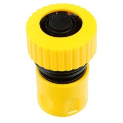 Portagomas abierto manguera riego 25 amrillo/negro plastico