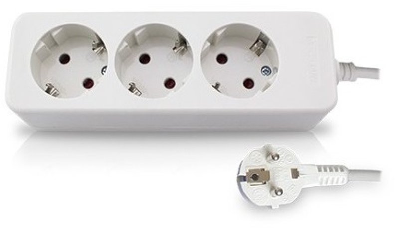 Base multiple 3 tomas con 1.5 mt de cable