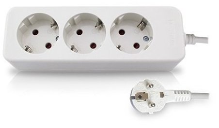 Base multiple 3 tomas con 1.5 mt de cable