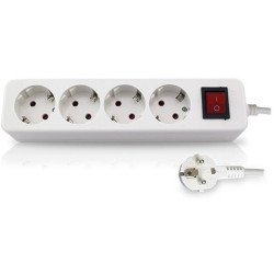 Base multiple 4 tomas con 1.5 mt de cable y con interruptor