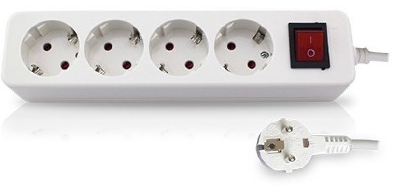 Base multiple 4 tomas con 1.5 mt de cable y con interruptor