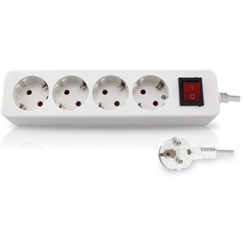 Base multiple 4 tomas con 1.5 mt de cable y con interruptor