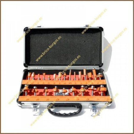 Maletin fresas para madera 24 piezas harry lombart