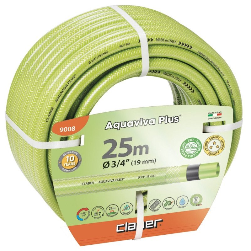 Manguera aquaviva plus 25m ø3/4 -19mm- 3 capas antitorsion