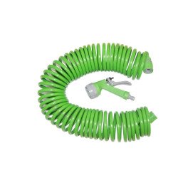 Kit riego manguera espiral 7.5mt c/pistola