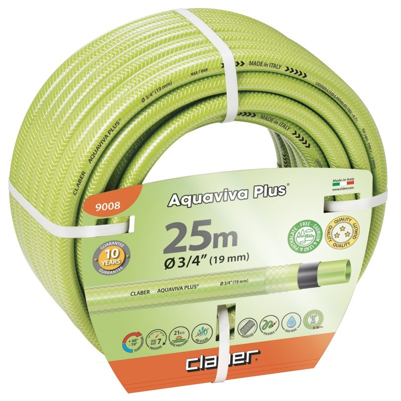 Manguera aquaviva plus 25m ø3/4 -19mm- 3 capas antitorsion