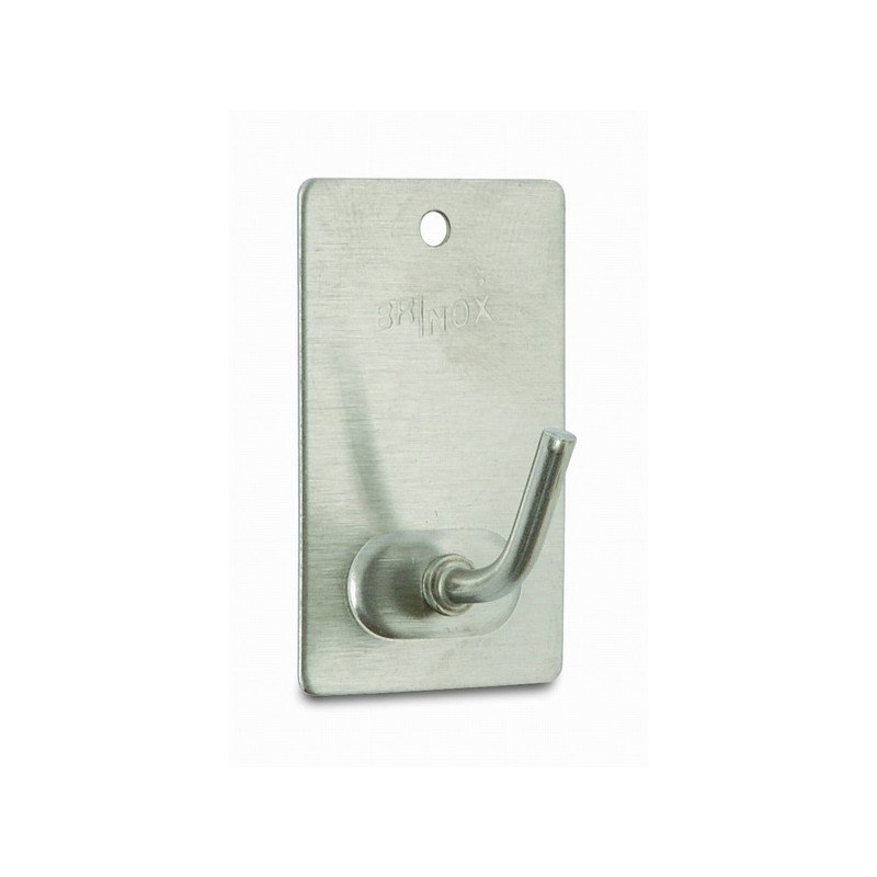 Percha adhesiva mediana acero inox